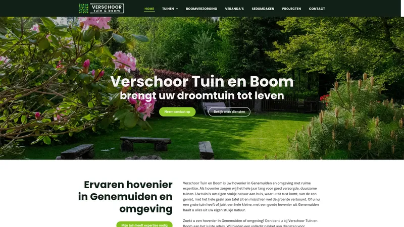 Website van Verschoor Tuin en Boom