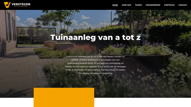 Website van Verstegen Tuinen & Grondwerk