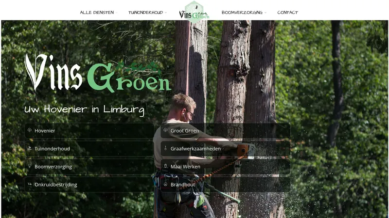 Website van Vins Groen