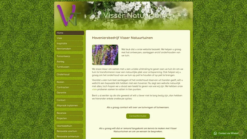 Website van Visser Natuurtuinen Voor de natuurliefhebber