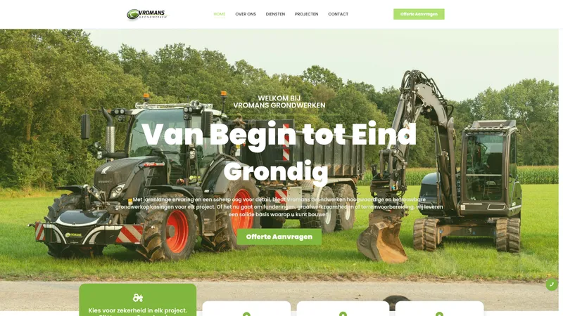 Website van Vromans Grondwerken