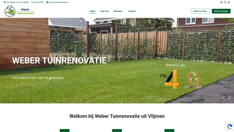 Website van Weber Tuinrenovatie