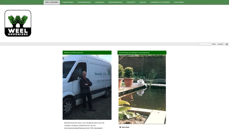 Website van Weel Hoveniers