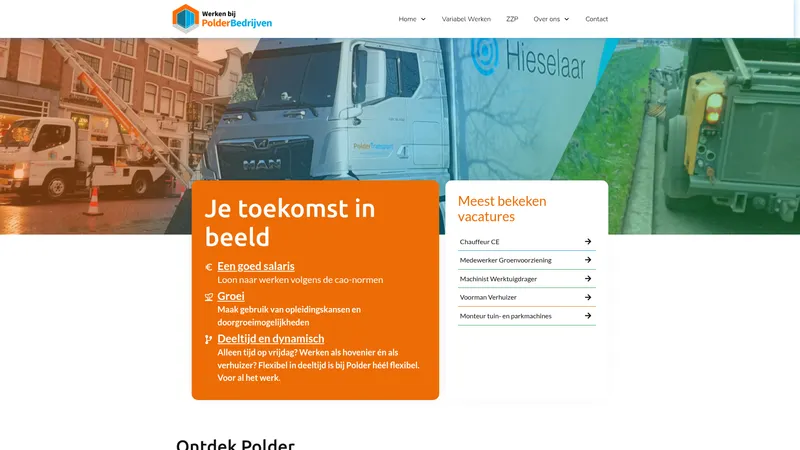 Website van Werken bij PolderBedrijven
