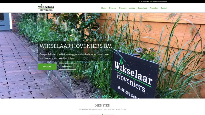 Website van Wikselaar Hoveniers