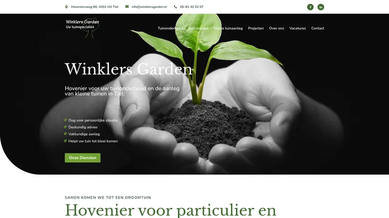 Website van Winklers Garden