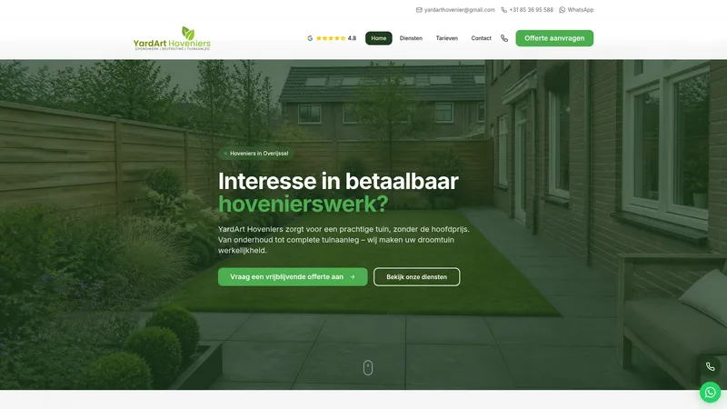 Website van YardAart Hoveniers