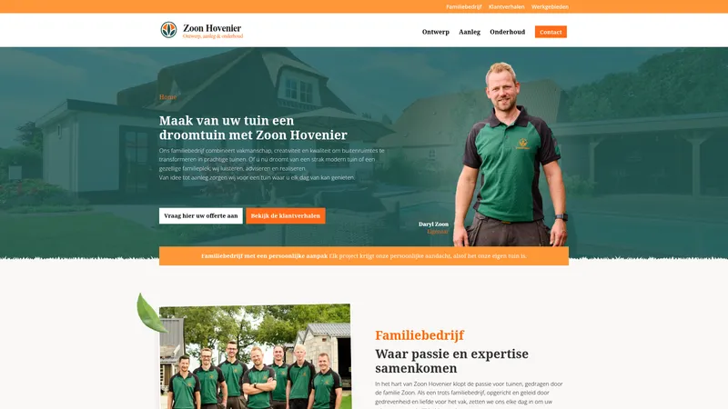 Website van Zoon hoveniers